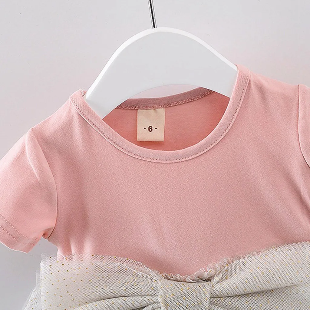 Комплект детской одежды для маленьких девочек однотонное детское платье с