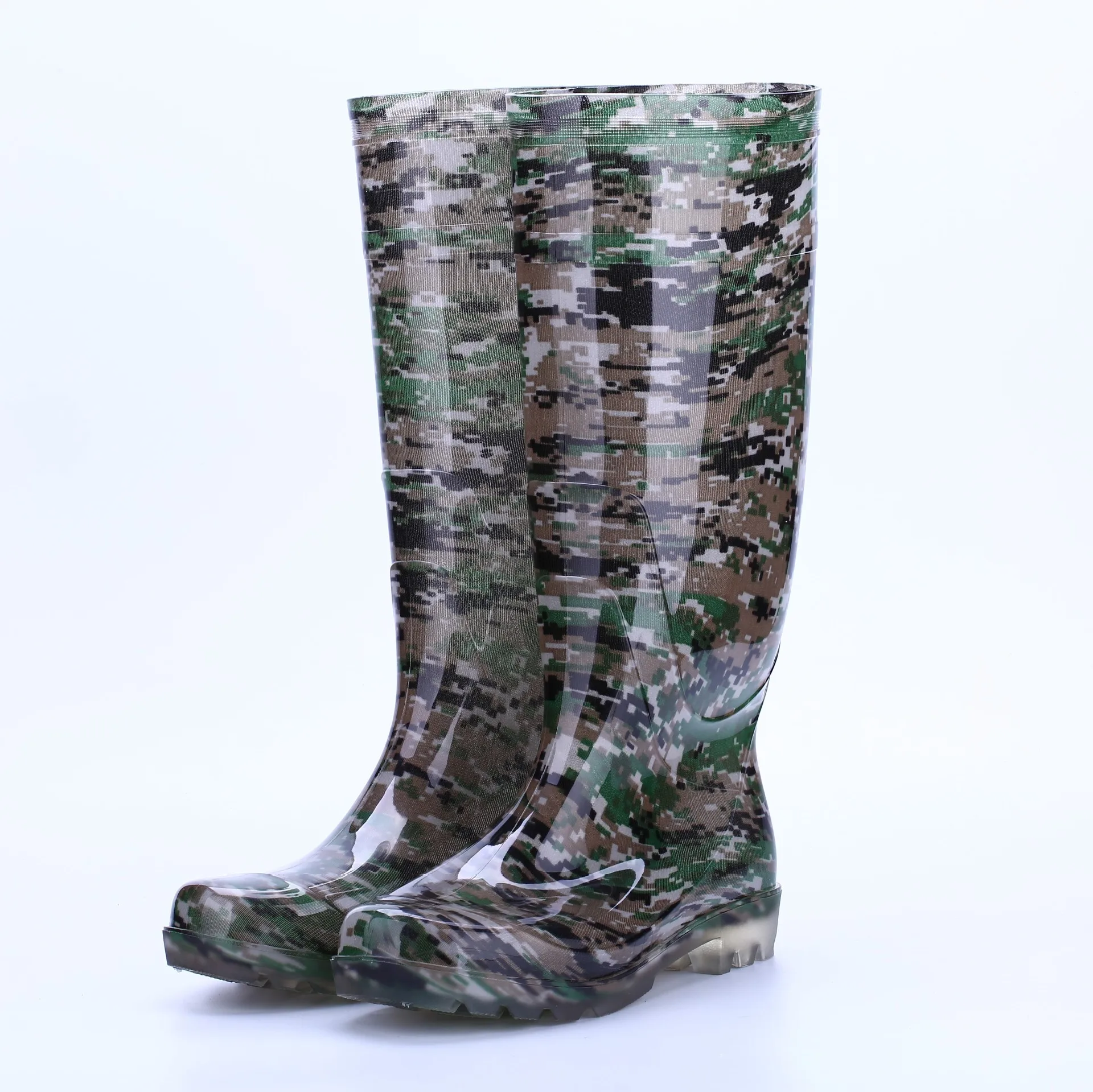 Men's high-profile camouflage rain boots warm water shoes non-slip wear-resistant rubber construction laborinsurance |