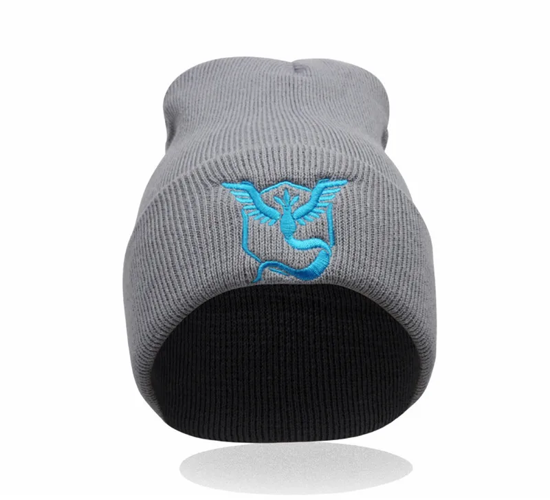 

SXKN004 Winter Unisex Pokemon go Embroidery Hip Hop Adjustable Knitted Beanies Caps Hip Hop Knit Hat Skullies Bonnets