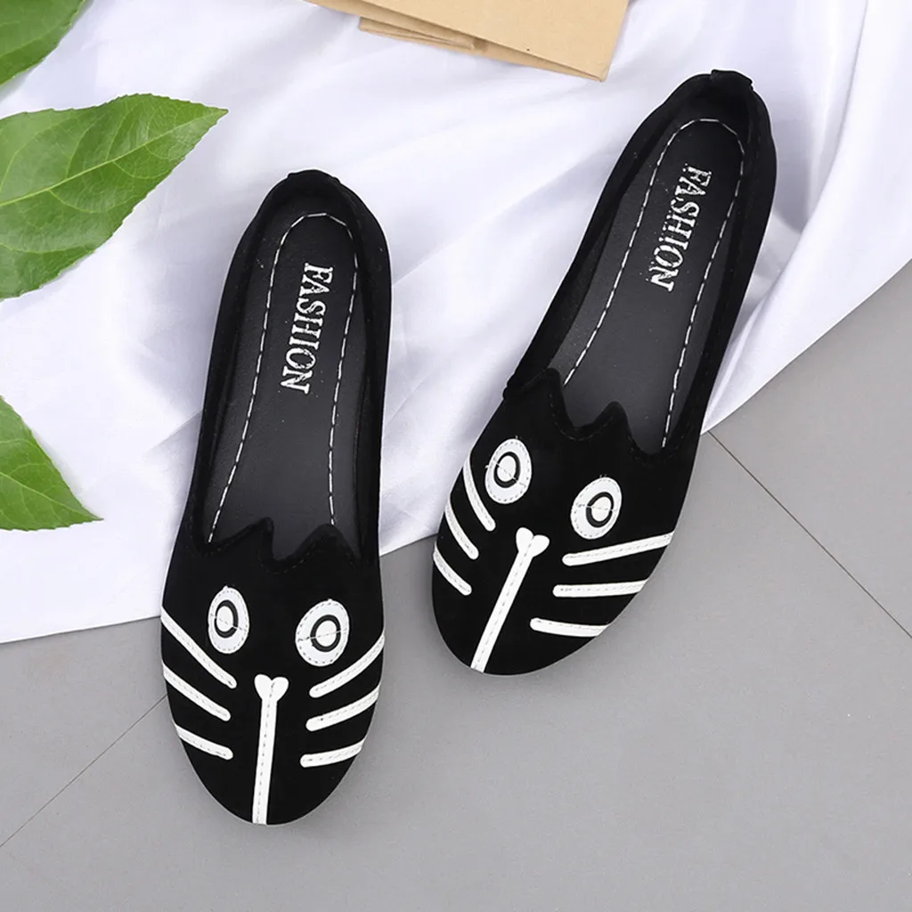 SAGACE/Женская обувь Новинка Тонкие Туфли с круглым носком на каблуке рисунком