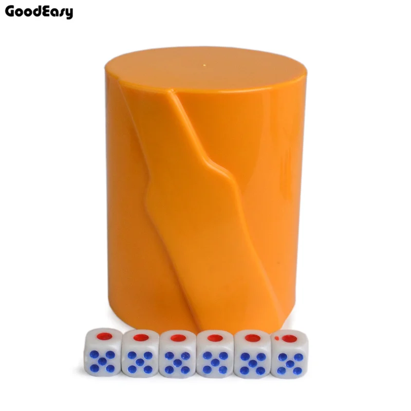 

High Quality KTV Bar Plastic Colorful Gambling Casino Beer Bottle Pattern ABS Plastic Dice Cup With 6pcs #13 White Dice