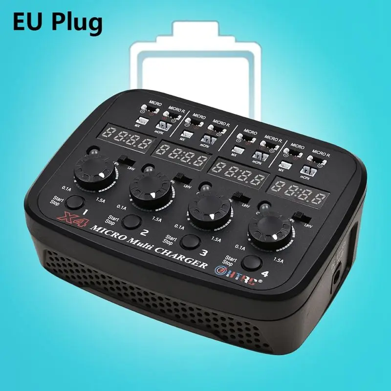 Новый HTRC X4 мульти зарядное устройство AC/DC вход для 1S Lipo Lihv батареи ЕС вилка |