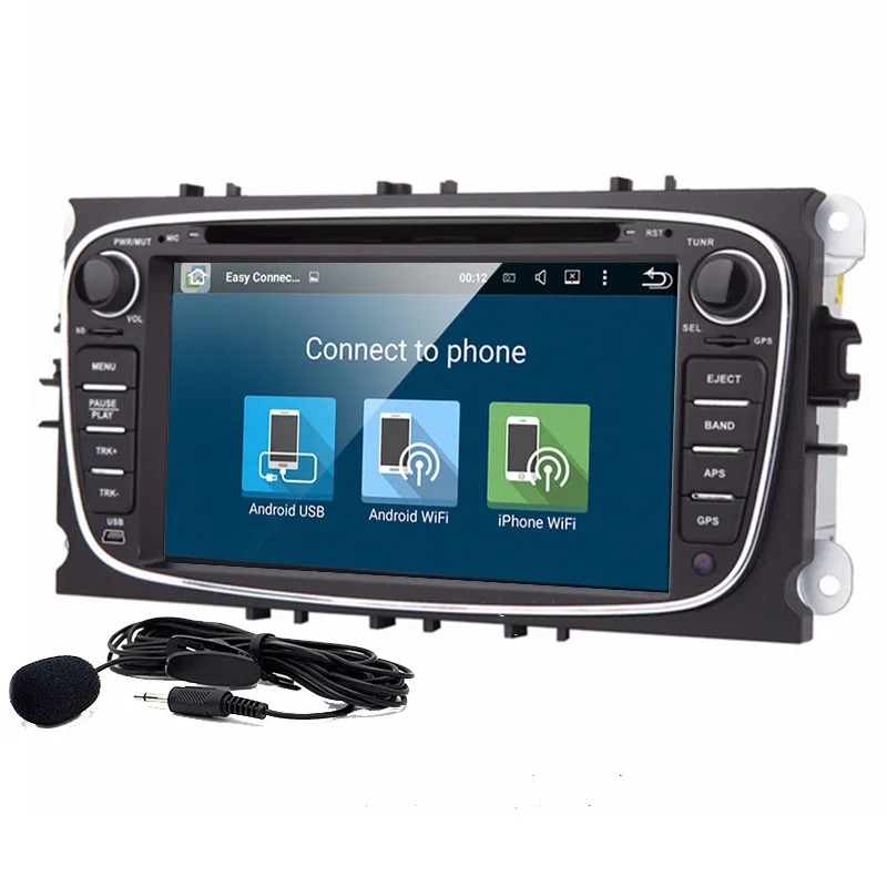 2 Din Android 9 0 четырехъядерный HD 1024*600 автомобильный DVD плеер для Ford Focus Mondeo S Max Cmax Galaxy