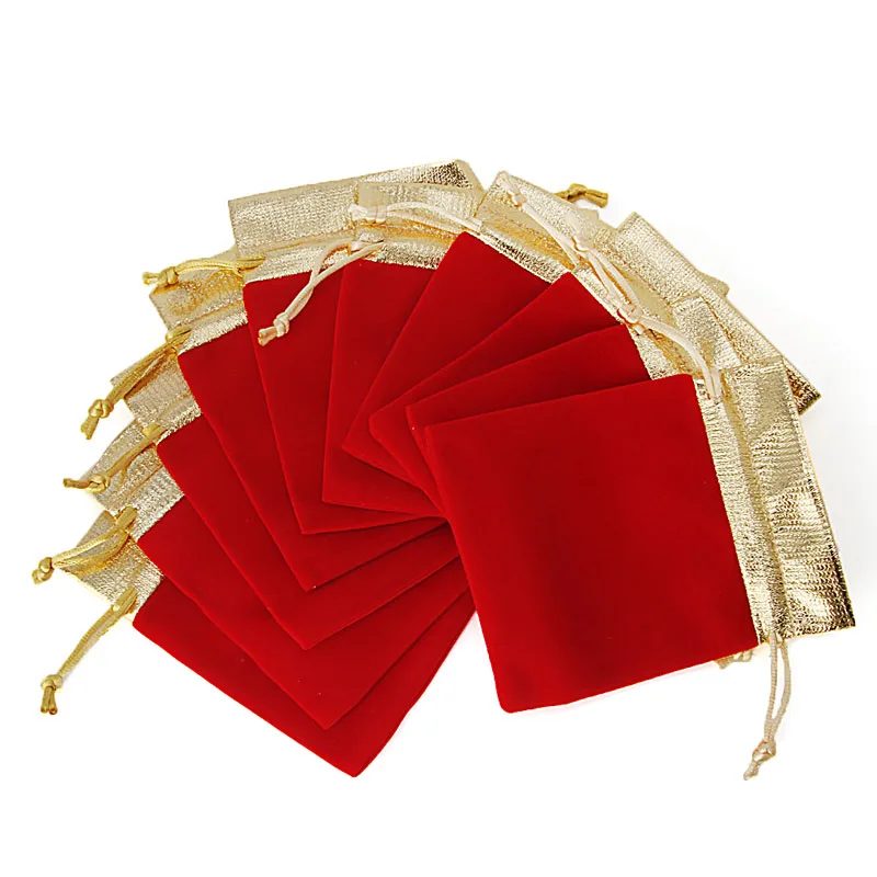 10 шт./компл. мешочек из органзы для ювелирных изделий на шнурке бархатная