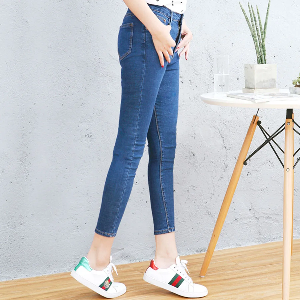 Slim Jeans For Women Skinny High Waist Woman elasticity Pants Stretch Black office lady style |