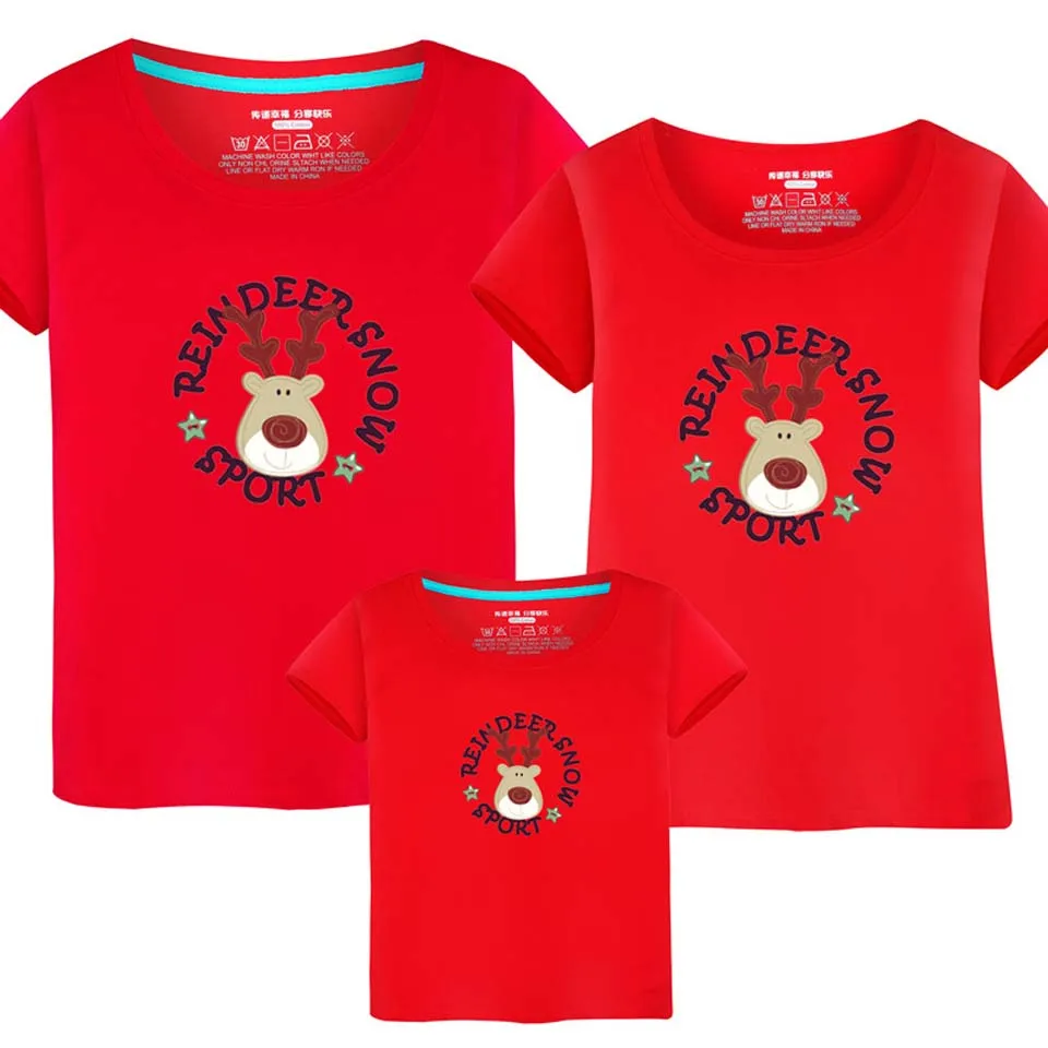 

2018 Рождественский мультяшный семейный образ, одежда для мамы и меня, комплекты семейной одежды, летняя футболка для мамы, дочки, отца, ребенк...