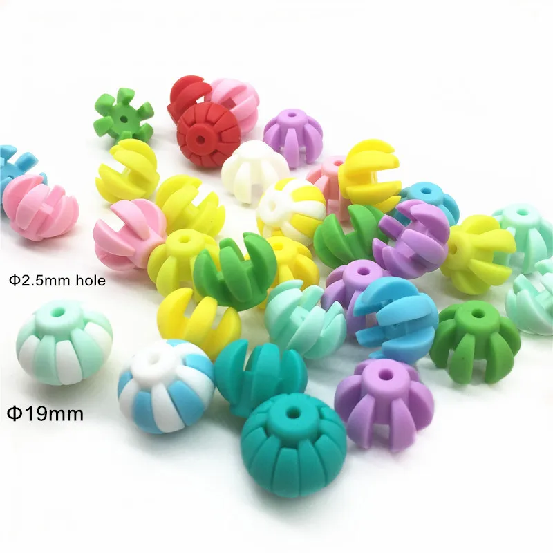 Chenkai 100pcs Chinese Lantern Silicone Teether Beads DIY Food Grade Baby Pacifier Teething Jewelry Toy Making Beads Accessories