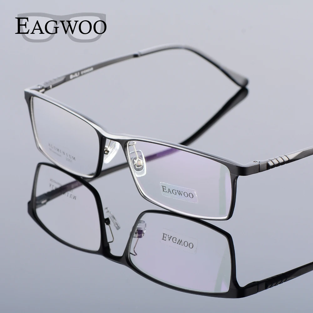 Eagwoo Aluminum Men Wide Face Prescription Eyeglasses  Full Rim Optical Frame Business Eye Glasses Light Big Spectacle MF2351