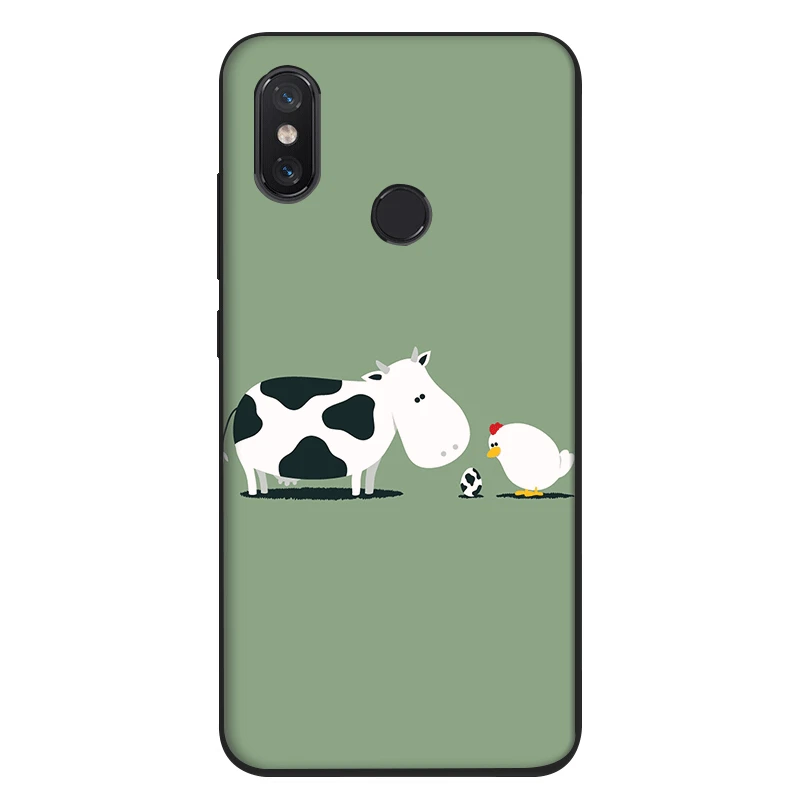 Черный силиконовый чехол из ТПУ для Xiaomi Redmi Note 4 4X 5 6 5A Pro Prime Aninal Hippo Cow