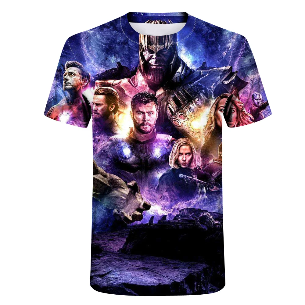 2019 новый дизайн футболки для мужчин/женщин marvel Мстители Endgame 4 D Принт короткий