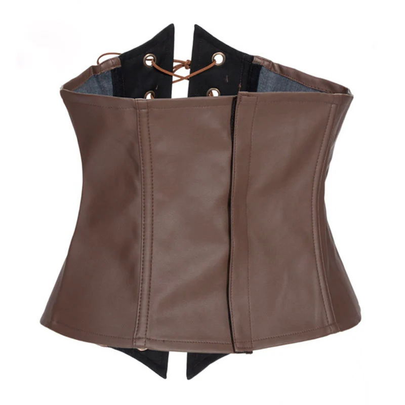 Корсет женский из искусственной кожи на шнуровке корсет под грудь в стиле