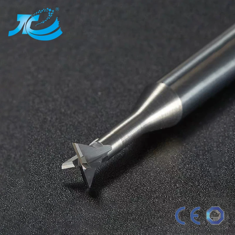 10 шт. Фрезы из вольфрамового карбида 45 градусов для выполнения фасок на ЧПУ-фрезере из металла D2-12 мм.