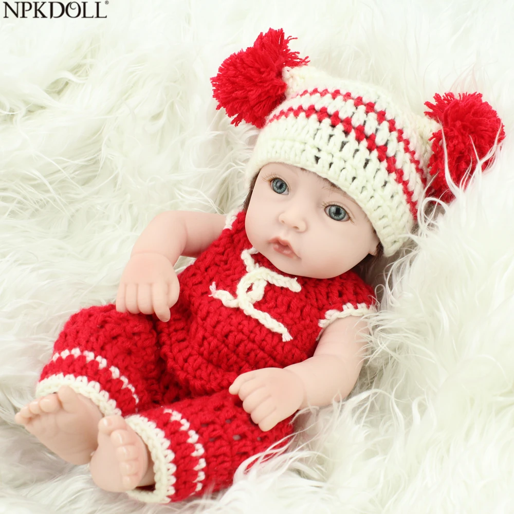 NPKDOLL Кукла реборн 25 см детские игрушки полностью силиконовые куклы для