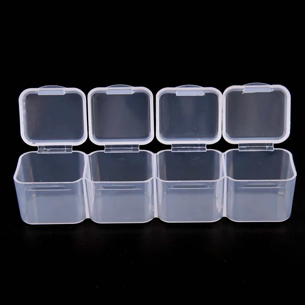 

Clear Plastic 28 Slots Adjustable Jewelry Storage Box Case Craft Organizer Beads jewelry packaging display sundries storage