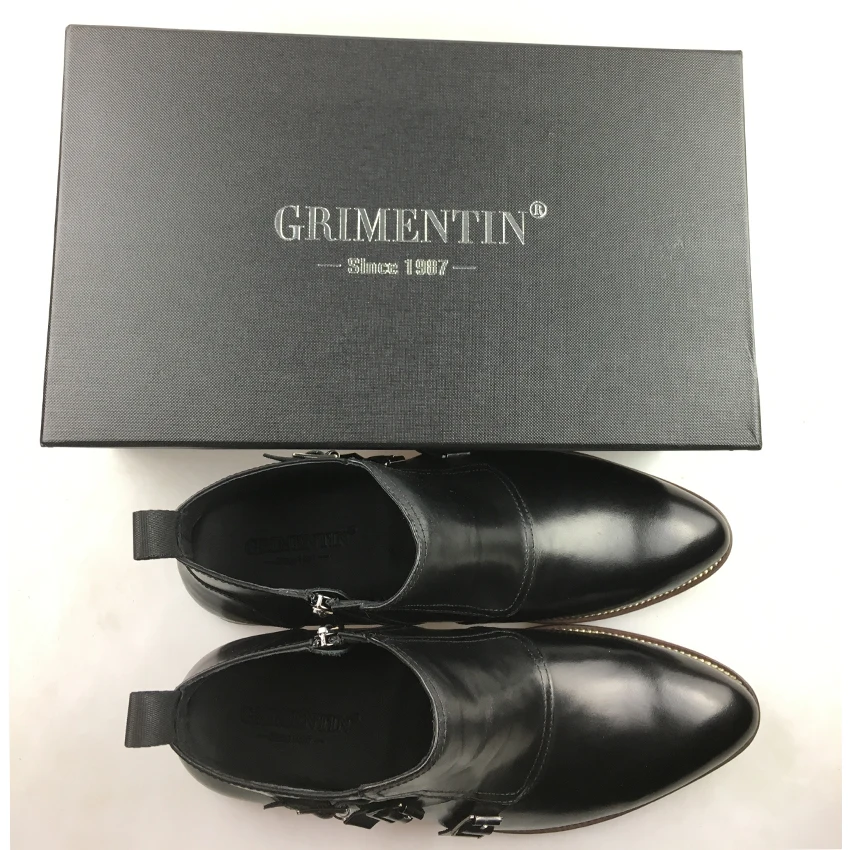 GRIMENTIN/Роскошные Брендовые мужские ботильоны из натуральной кожи ручной работы