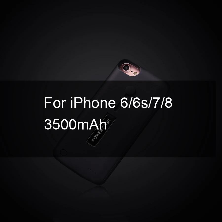 Чехол для зарядного устройства для iPhone 6, 6s, 7, 8 Plus, 3500 мАч/4000 мАч/5000 мАч, чехол для зарядного устройства для iPhone X, XR, Xs, чехол для зарядки аккумулятора - Цвет: Black For i6 6s 7 8