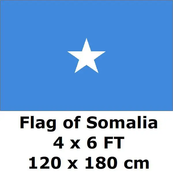 

Somalia Flag 4X6FT 120 x 180 cm 100D Polyester Somali Flags And Banners National Flag Country Banner Home Decoration