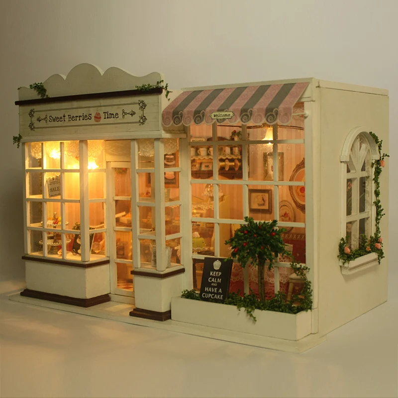 Сладкие ягоды время собрать DIY Кукольный дом с мебели 3D деревянные ручной работы кукольный дом игрушки для детей подарки на день рождения дом
