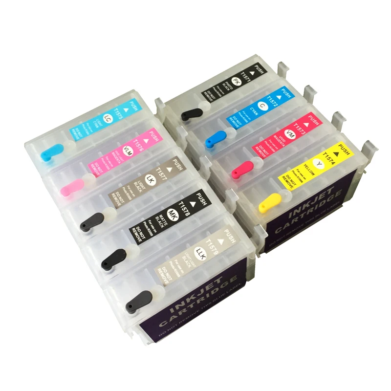 

5sets for Epson P600 surecolor P600 SC-P600 refillable ink cartridges with auto reset chips T7601