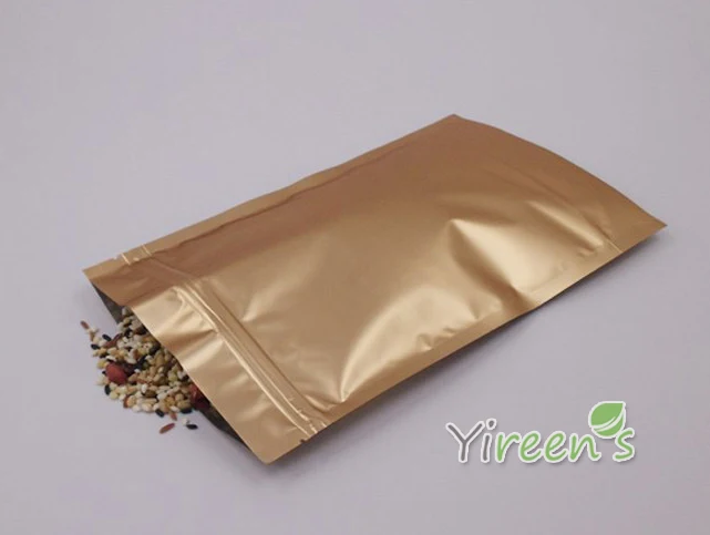 10 шт 18x26 см бронзового цвета алюминиевая фольга мешок стоьте вверх Ziplock мешки еды