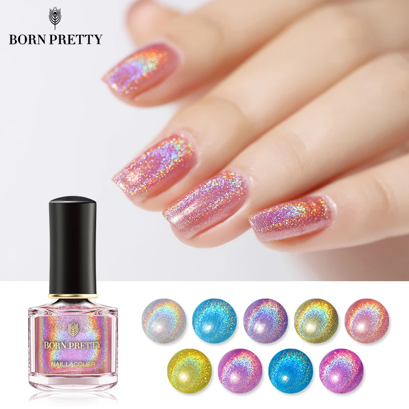 Светильник BORN PRETTY чувствительный лак для ногтей 6 мл розовый серебристый