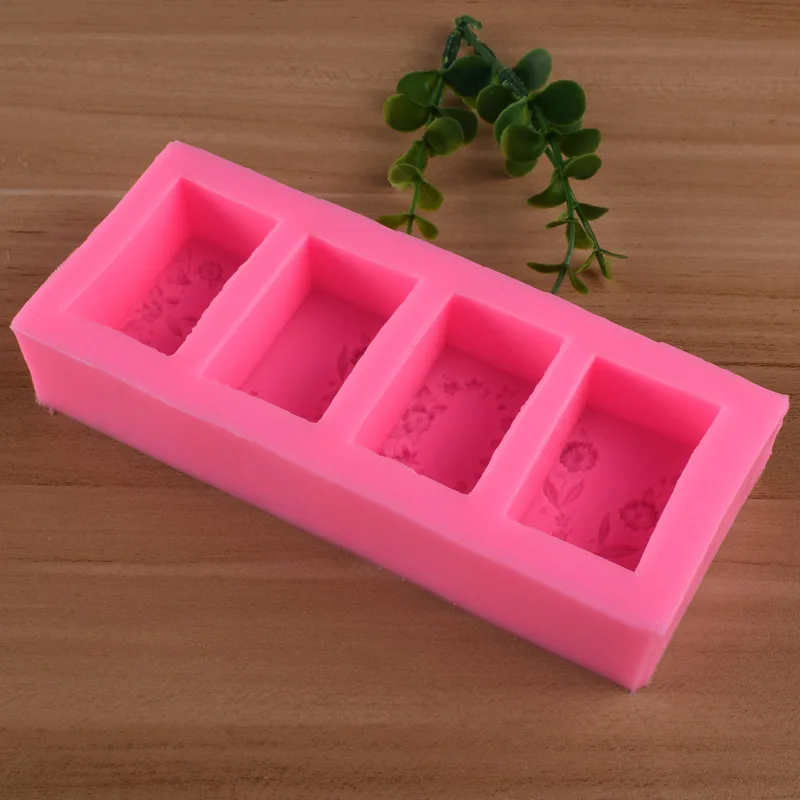WISHMETYOU 4 отверстия цветы Силиконовое Мыло Форма для ручной работы 3D украшения