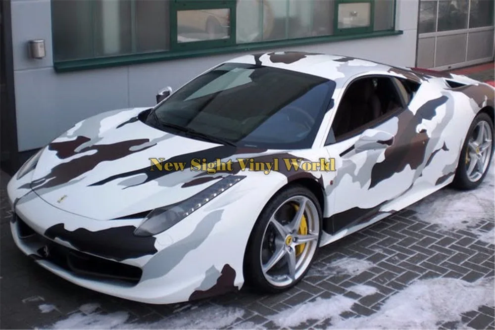 

Arctic Snow Camo Vinyl Wrap Snow Arctic Camouflage Vinyl Car Styling Bubble Free For Car Sticker Size:1.50*30m/Roll