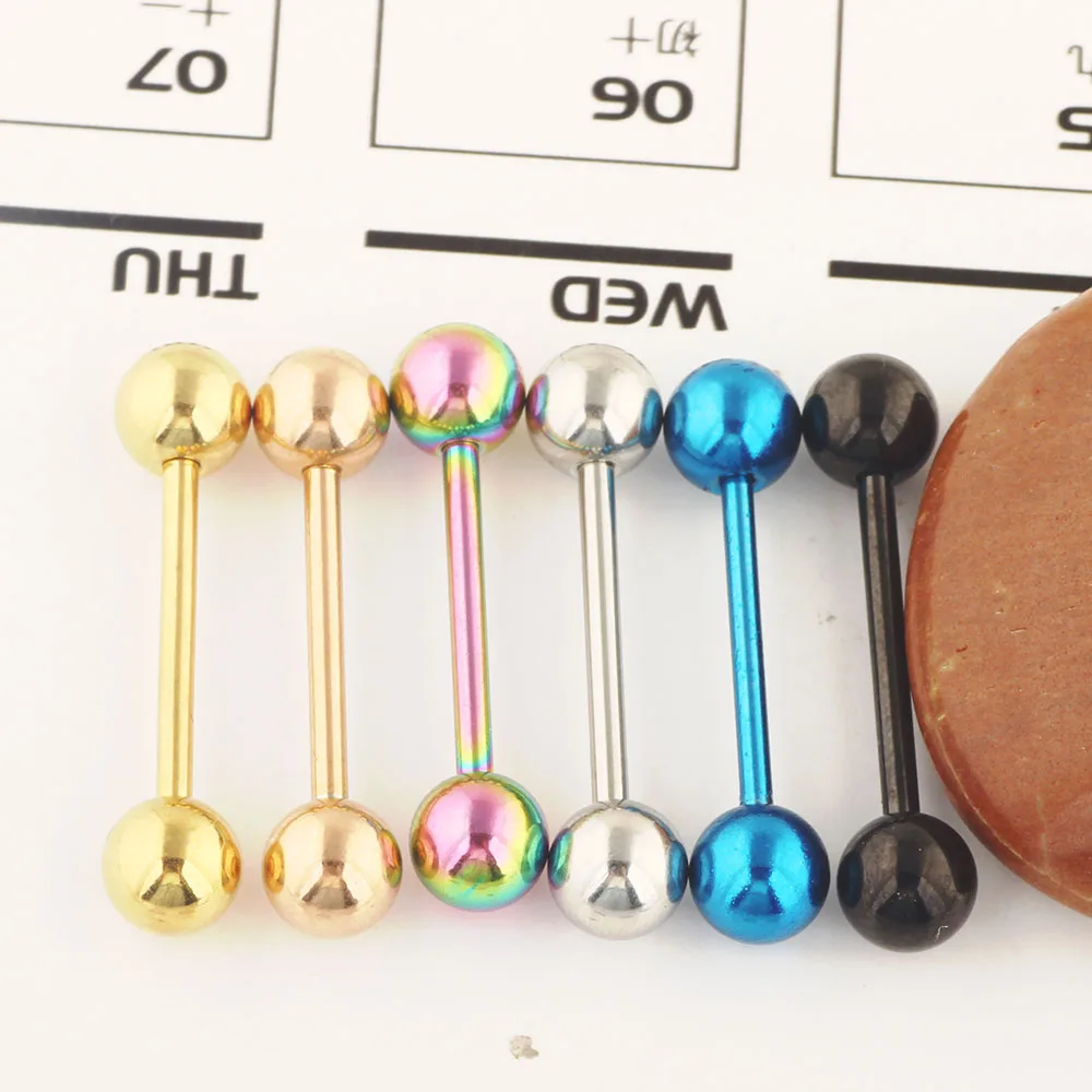 ТИАНЦИФБИЙС Покрытый титаном женский украшение для сосков и языка, штанга микс из 6 цветов нержавеющей стали, украшение для тела прокол ушей и хряща.