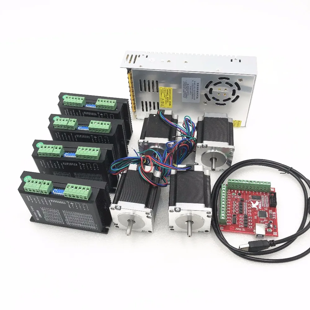 3 шт. TB6600 Драйвер шагового двигателя+ 3 шт. Nema23 425 унций мотор+ 1 комплект MACH3+ 1 шт. 350 Вт 36В Тормозной Блок питания для станка с ЧПУ