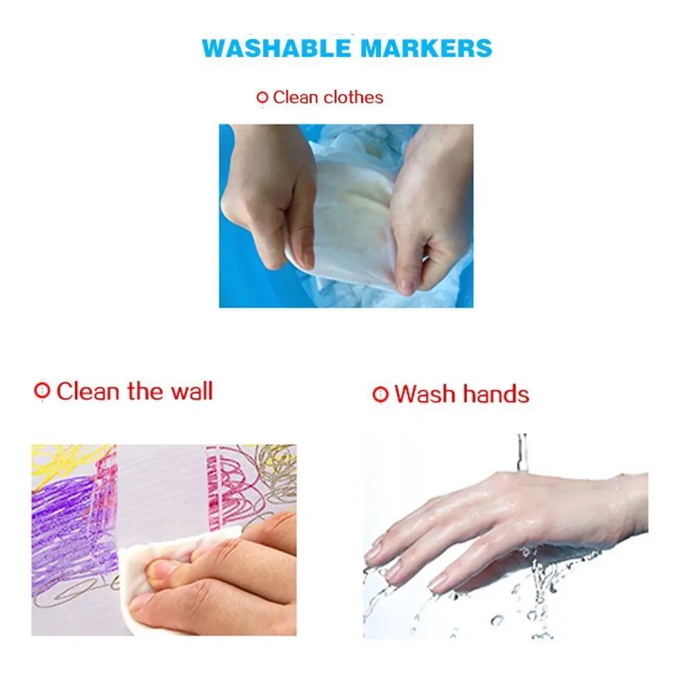 Акварельные цветные ручки 18 шт. цветной Моющийся Маркер для рисования раскраски