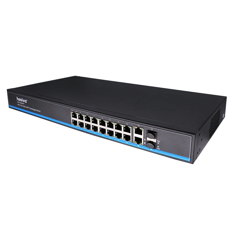16 Порты и разъёмы 48 V/Свитч PoE коммутатор для высокоскоростной сети Ethernet 2x1000 M gigabit uplink 2x1000 M SFP оптоволоконный коммутатор для ip Камера беспроводное питание по Ethernet переключатель