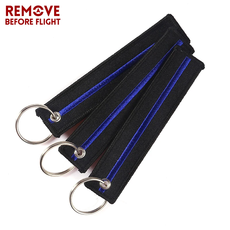 Fashion Keychain Blue Striped Bar Key Chain for Car Rings Cool Fobs Simple Style Embroidery Keychains Motorcycles | Украшения и
