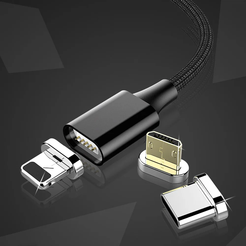 Магнитный зарядный кабель 3 в 1 8 Pin Lighting для iPhone X XS XR 7 Plus Micro USB Type C Xiaomi Huawei кабели