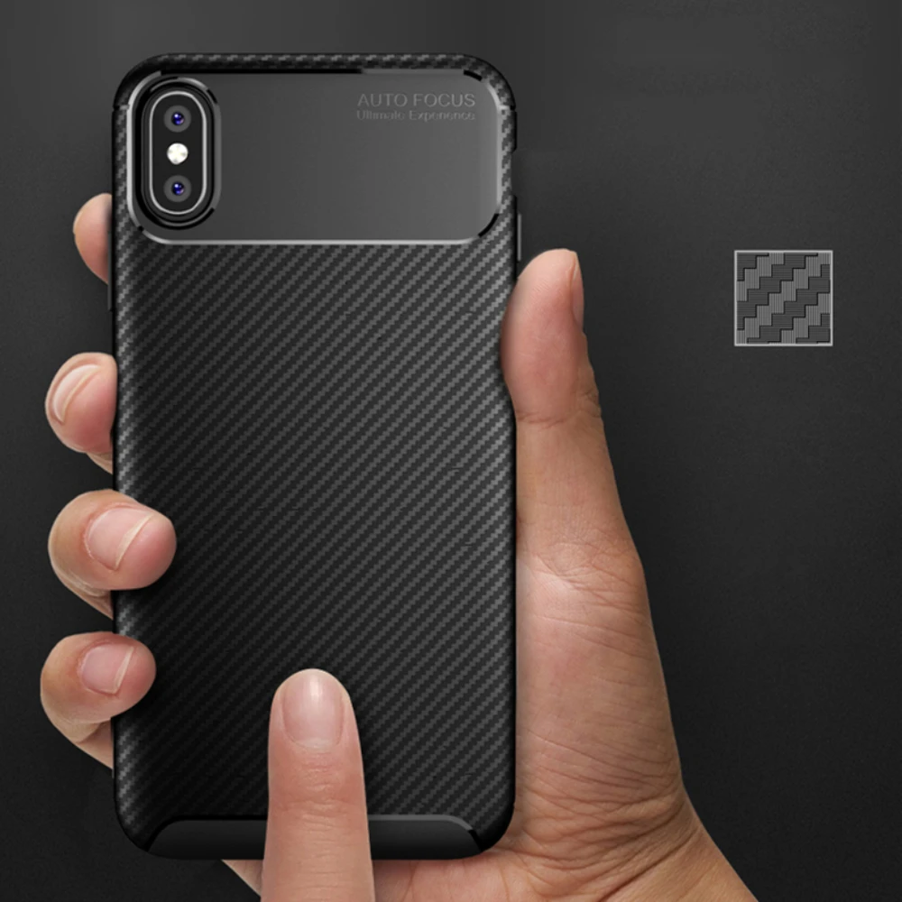 Чехол в деловом стиле для iPhone XS MAX XR X 6 7 8 Plus чехол из углеродного волокна с защитой
