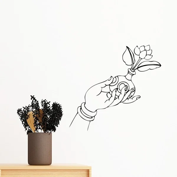 Буддийская религиозная буддийские рука лотоса проведенными линиями съемные