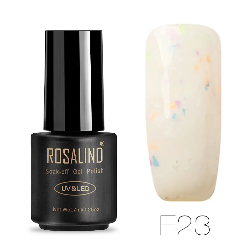 E23 ROSALIND черная бутылка Снежинка серия 7 мл гель лак для ногтей Полупостоянный лак для ногтей Блеск УФ-гель для ногтей - Цвет: E23