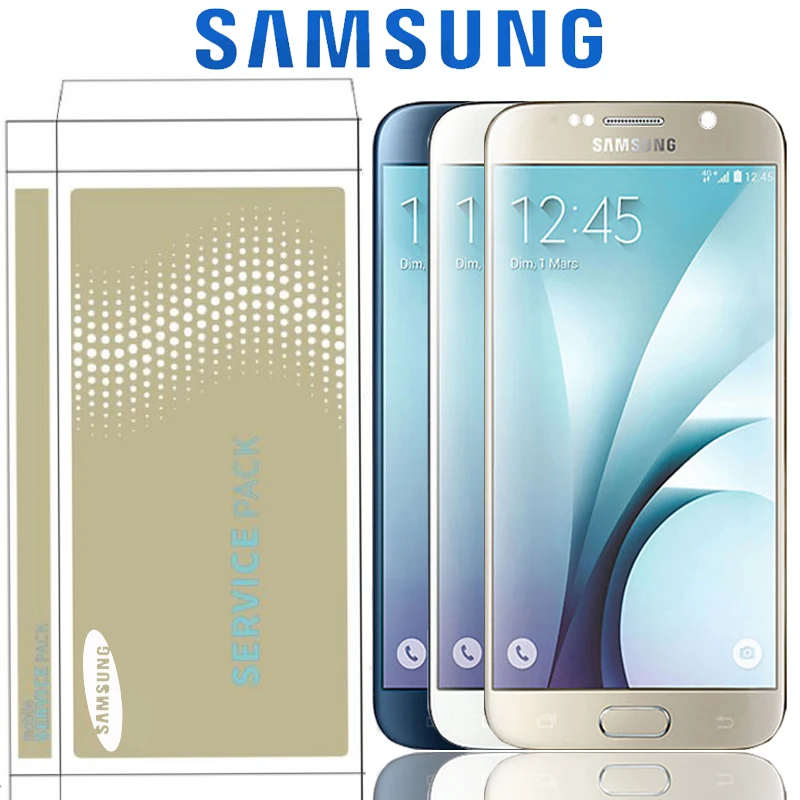 5,1 ''дисплей с ЖК-экраном с рамкой для SAMSUNG Galaxy S6 G920 G920F кодирующий преобразователь сенсорного экрана в сборе