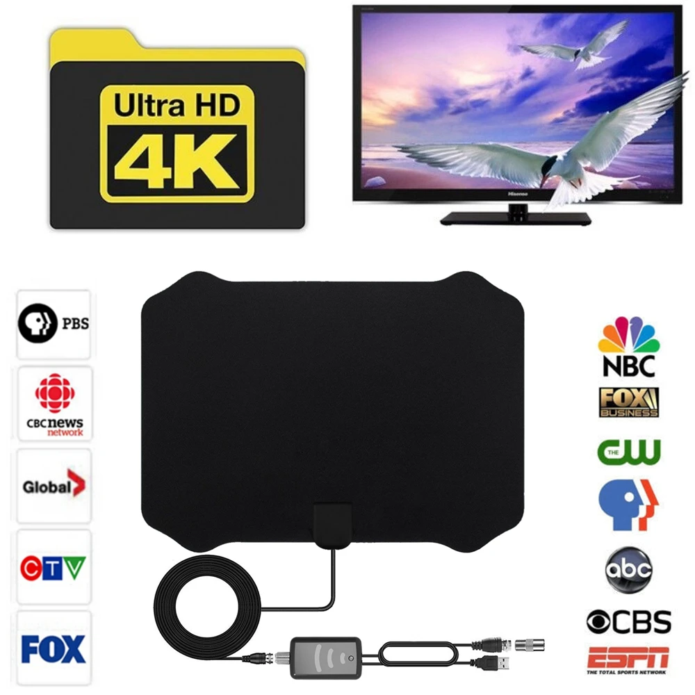 120 миль цифровая HDTV внутренняя ТВ антенна с усилителем высоким коэффициентом