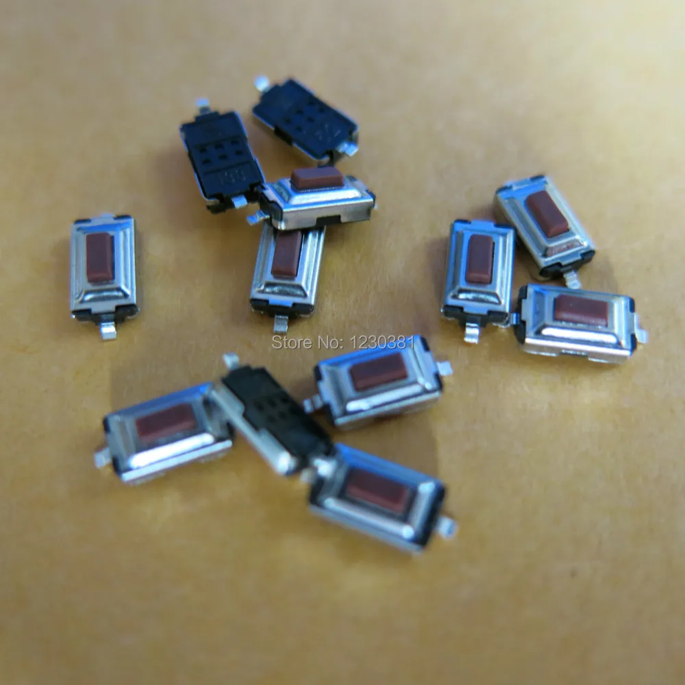 100 шт./лот 3x6x2 5 мм Кнопка с красной головкой SMD Микро тактильная Такт Электронный