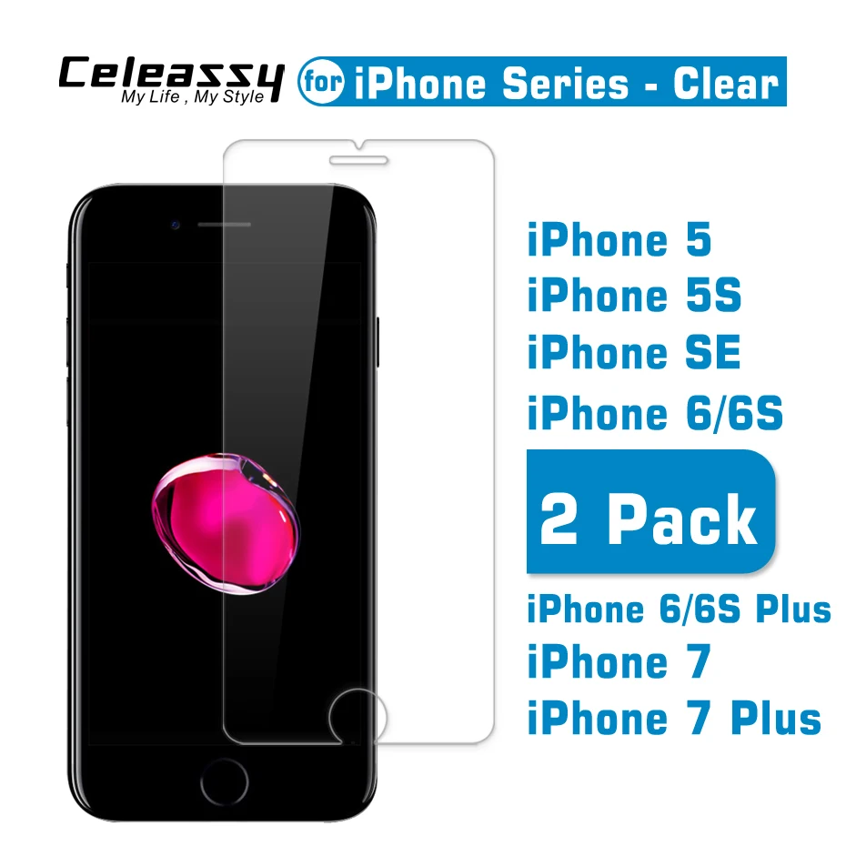2 Упак. Оригинальное высококачественное закаленное стекло celestassy 2.5D 9H для iPhone 5 5S SE
