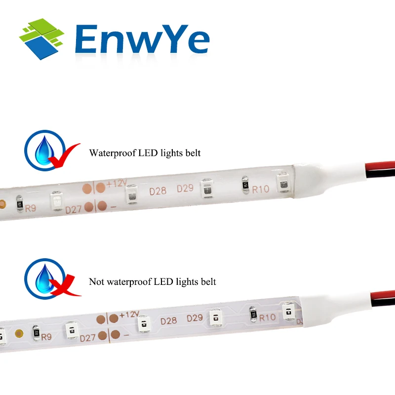 ENWYE 5М 300 Светодиодная лента RGB водонепроницаемая 3528 5050 DC12V 60 светодиодов/м гибкая лента для домашнего декора светильник.