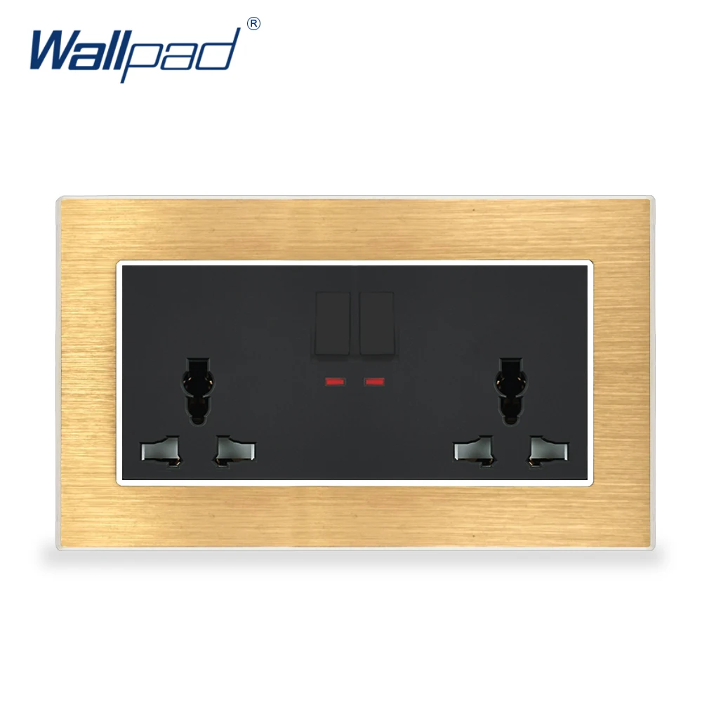 2 банды 6 Pin Универсальная Розетка с переключателями Wallpad роскошный настенный