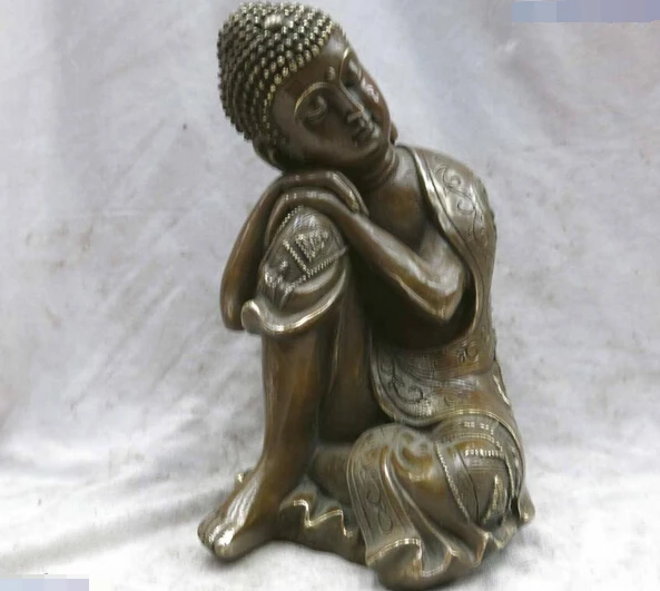 ZSR wholesale factory 10" bronze sculpture China cooper many buddha on the thought Statue | Дом и сад