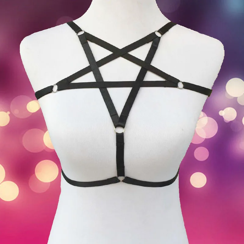 Пентаграмма Бандаж Бюстгальтер ручной работы клетка бюстгальтер эластичный