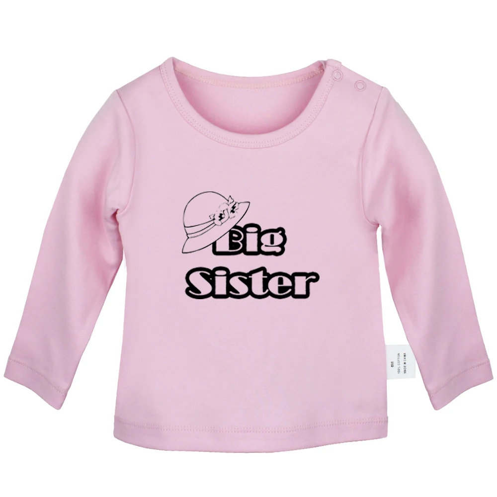 Big Sister Brother Funny Princess Belle eye totem Newborn Baby T-shirts Toddler Graphic Solid color Long sleeve Tee Tops | Мать и ребенок