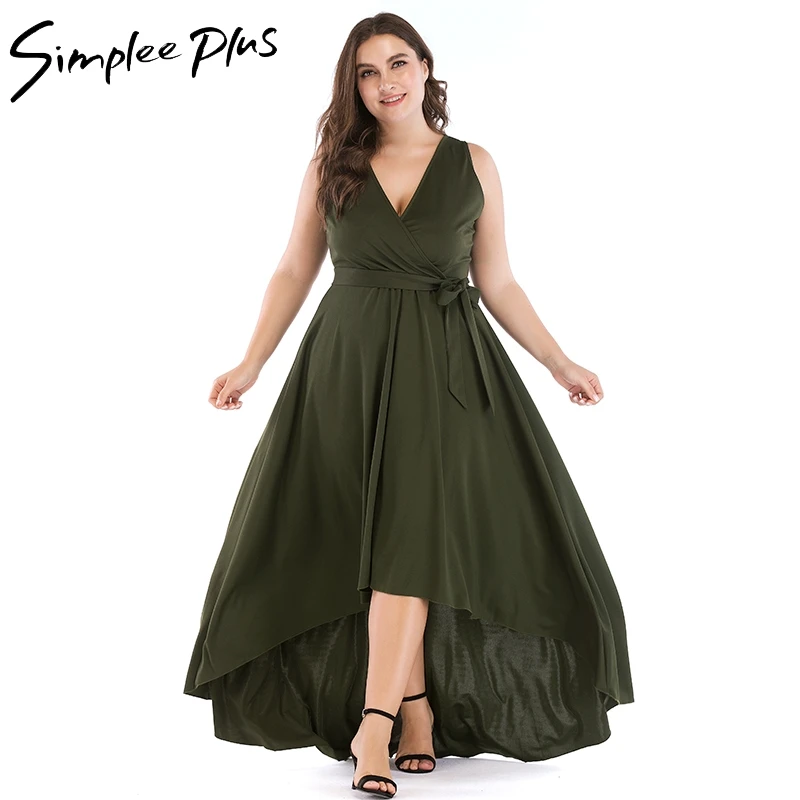 Simplee плюс женское платье элегантные большие Размеры пикантные V образным вырезом