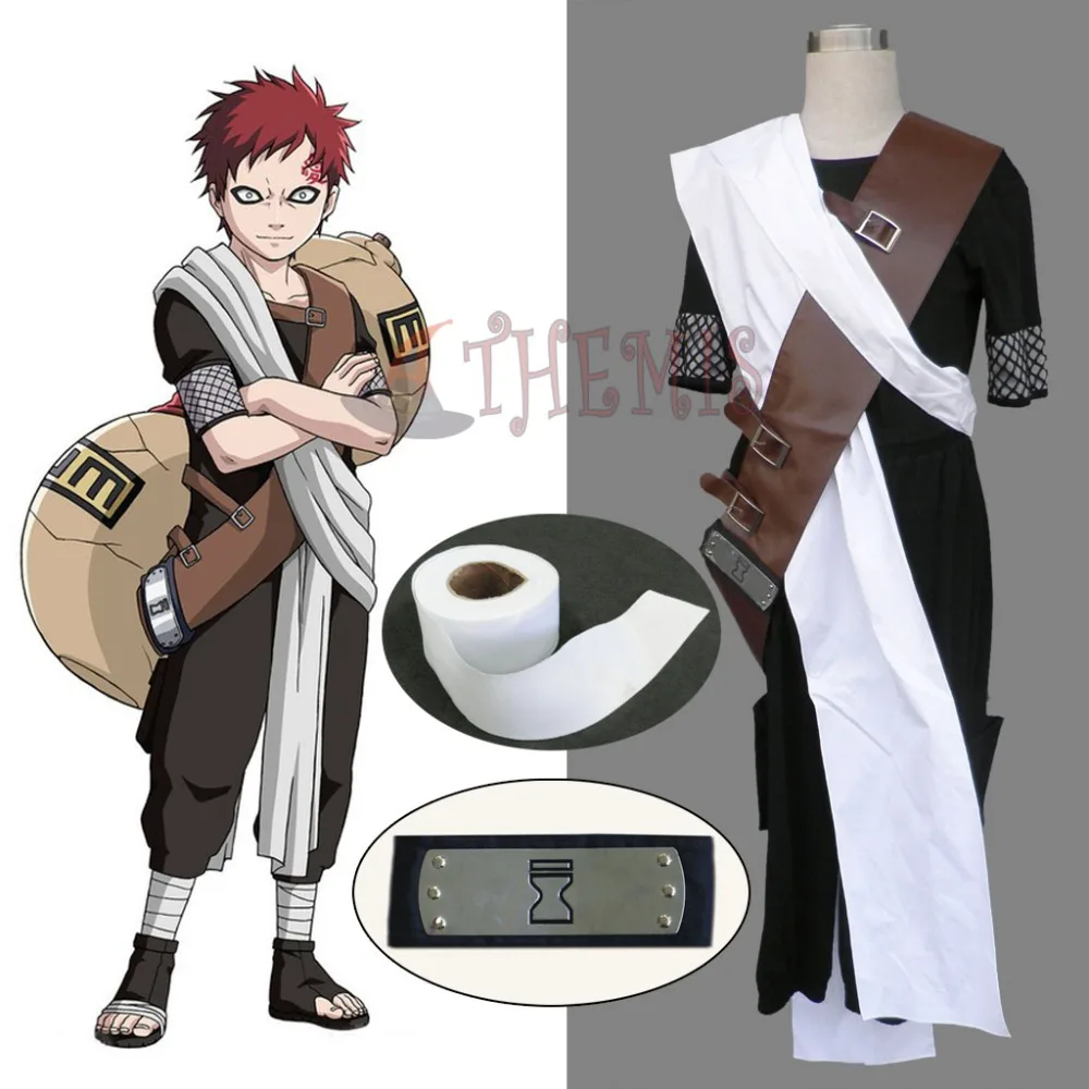 Athemis Гаара косплей костюмы черная повязка на голову в подарок полный комплект с