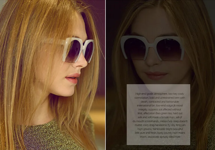 Роскошные полукадр солнцезащитные очки для женщин 2016 новый бренд дизайнер мода