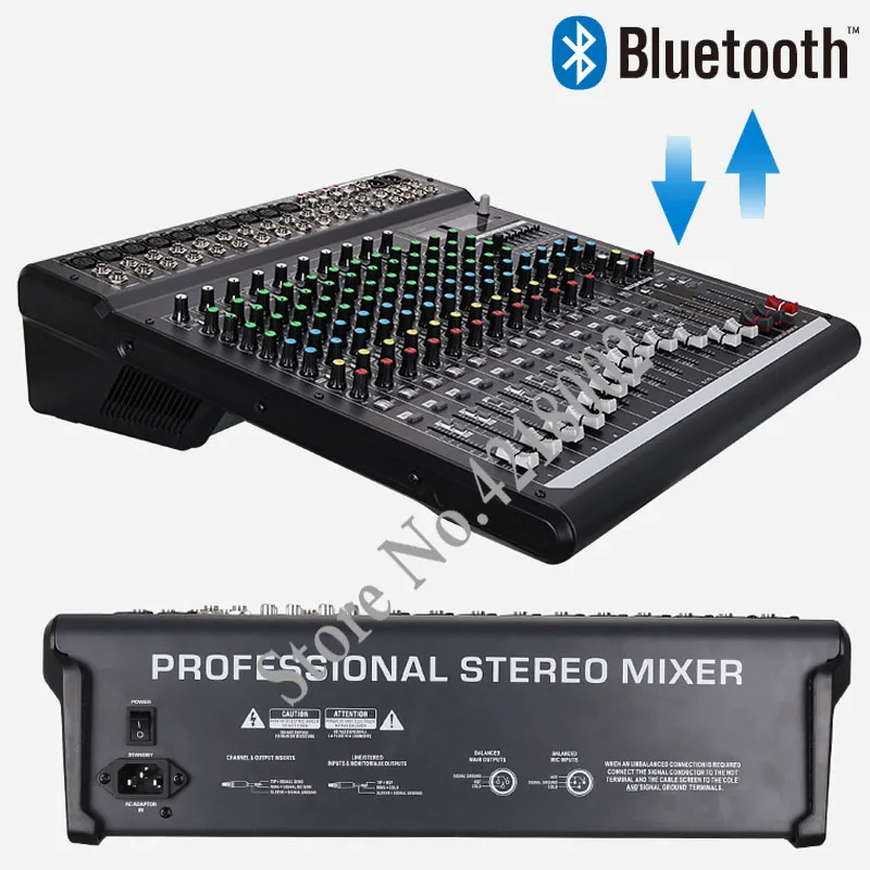 

Profession Audio Sound Digital Effect Karaoke DJ Mixer Console Mixing with Bluetooth USB MP3 +48V Phantom Power 99 DSP Effects