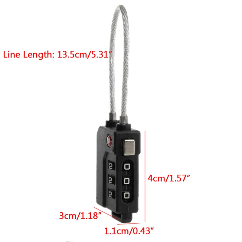 1PC TSA сбрасываемый 3 цифры Комбинации чемодан для путешествий сумка Пароль